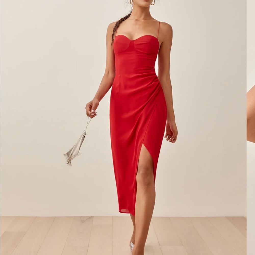 Reformation Kourtney Dress - Cherry Red NWT